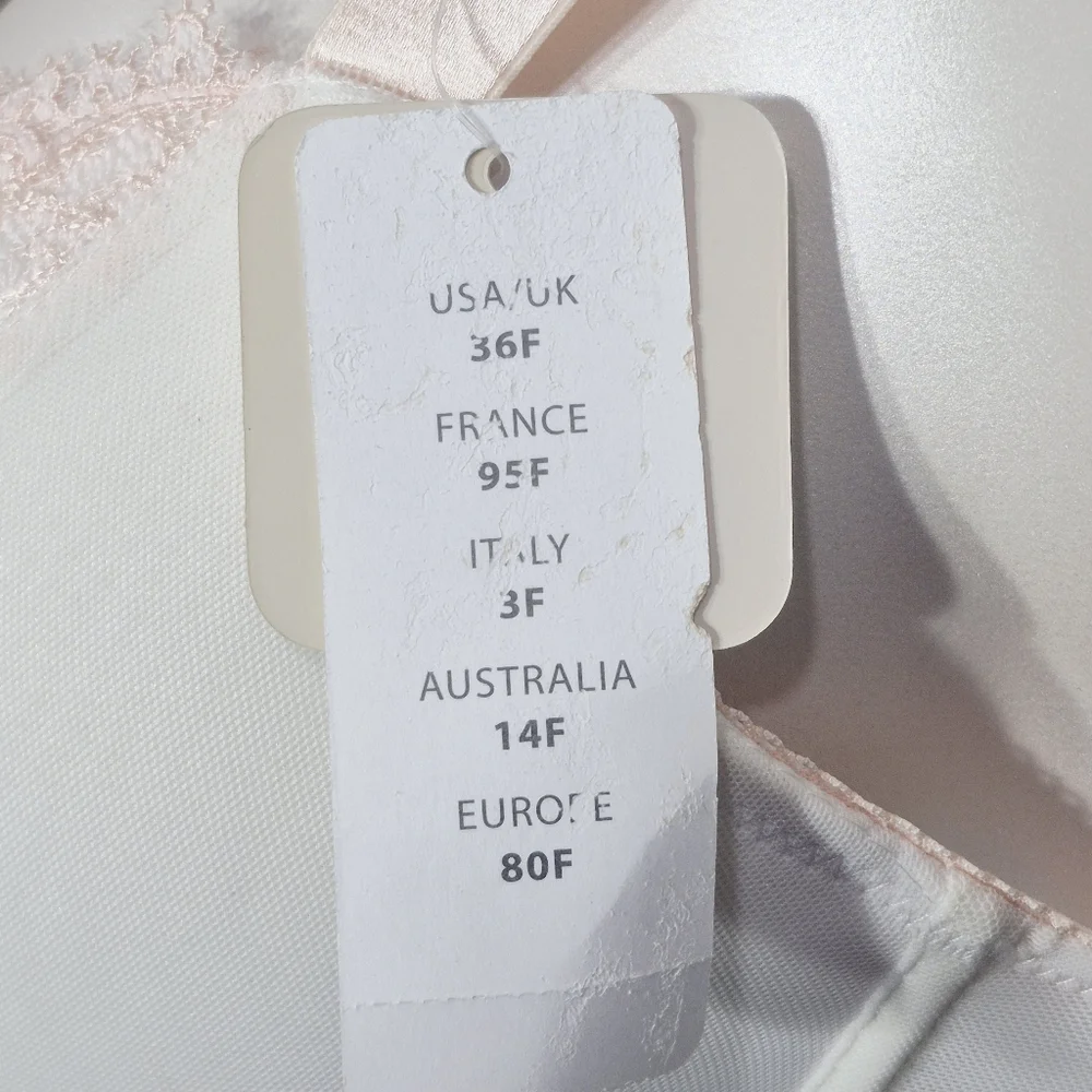 36F Affinitas Parfait Melissa 8201 Balconette Molded‎ Bra Ivory NWT